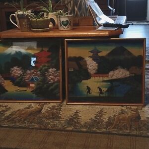 1940s Japanese art on silk